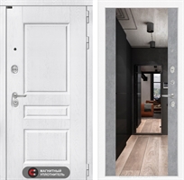 Входная металлическая дверь Лабиринт VERSAL с Зеркалом Максимум - Бетон светлый 4049771