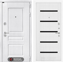 Входная металлическая дверь Лабиринт VERSAL 01 - Белое дерево, стекло черное 4049833