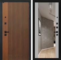 Входная металлическая дверь Лабиринт STORM с Зеркалом Максимум - Грей софт 4049889