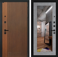 Входная металлическая дверь Лабиринт STORM с Зеркалом 18 - Бетон светлый 4049893