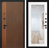 Входная металлическая дверь Лабиринт STORM с Зеркалом 18 - Белое дерево 4049895