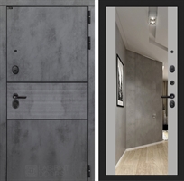 Входная металлическая дверь INFINITY с Зеркалом Максимум - Грей софт 4049934