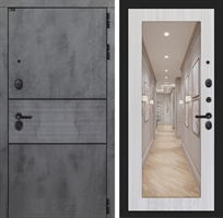 Входная металлическая дверь Лабиринт INFINITY с Зеркалом 18 - Сандал белый 4049938