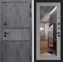 Входная металлическая дверь Лабиринт INFINITY с Зеркалом 18 - Бетон светлый 4049941