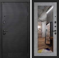 Входная металлическая дверь Лабиринт VOLCANO с Зеркалом 18 - Бетон светлый 4055015