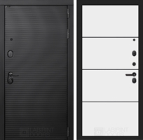 Входная металлическая дверь Лабиринт VOLCANO 25 - Белый софт, черный молдинг 4055035