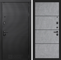 Входная металлическая дверь Лабиринт VOLCANO 25 - Бетон светлый, черный молдинг 4055037