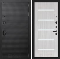 Входная металлическая дверь Лабиринт VOLCANO 01 - Сандал белый, стекло белое 4055038