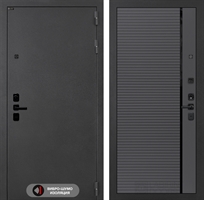 Входная металлическая дверь Лабиринт ACUSTIC 22 - Графит софт, черная вставка 4060215