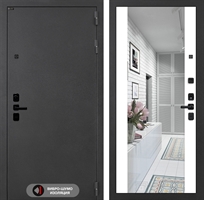 Входная металлическая дверь Лабиринт ACUSTIC с Зеркалом Максимум - Белый софт 4060220