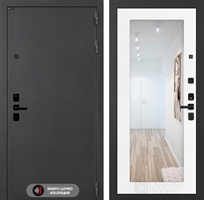 Входная металлическая дверь Лабиринт ACUSTIC с Зеркалом 18 - Белое дерево 4060263