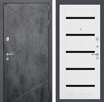 Входная металлическая дверь Лабиринт LOFT 01 - Белое дерево, стекло черное 4060346