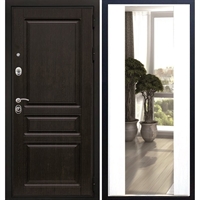 Входная дверь Премиум Н с Зеркалом СБ -16 Белый силк сноу 5098