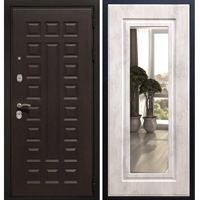 Входная металлическая дверь Премиум 3к ФЛ-120 с Зеркалом Бетон светлый 7848