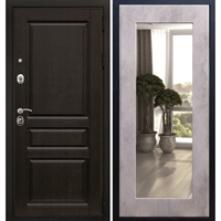 Входная металлическая дверь Премиум -H Пастораль Бетон светлый с Зеркалом 7866