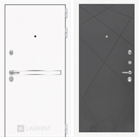 Входная металлическая дверь Лабиринт Лайн WHITE 24 - Графит софт 3919571