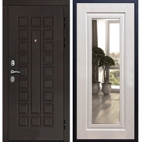 Входная металлическая дверь Монолит ФЛ-120 с Зеркалом Лиственница беж 20945