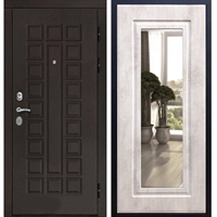 Входная металлическая дверь Монолит ФЛ-120 с Зеркалом Бетон светлый 20947