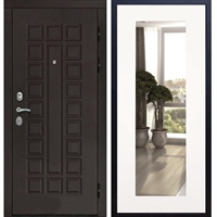 Входная металлическая дверь Монолит Пастораль Белый Ясень с Зеркалом 20955