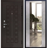 Входная металлическая дверь Монолит с Зеркалом СБ -16 Бетон светлый 20970