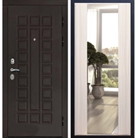 Входная металлическая дверь Монолит с Зеркалом СБ -16 Беленый дуб 20973