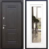 Входная металлическая дверь ESTET ФЛ-120 с Зеркалом Белый силк сноу 22402