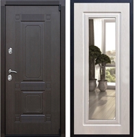 Входная металлическая дверь ESTET ФЛ-120 с Зеркалом Лиственница беж 22403