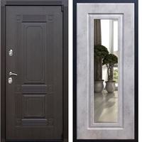 Входная металлическая дверь ESTET ФЛ-120 с Зеркалом Бетон темный 22404