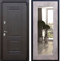 Входная металлическая дверь ESTET Пастораль Бетон светлый с Зеркалом 22418