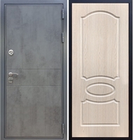 Входная металлическая дверь Гранит Бетон ФЛ-128 Беленый дуб 27495