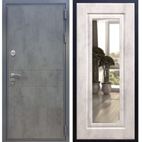 Входная металлическая дверь Гранит Бетон ФЛ-120 с Зеркалом Бетон светлый 27522