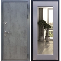 Входная металлическая дверь Гранит Бетон Пастораль Силк титан с Зеркалом 27526