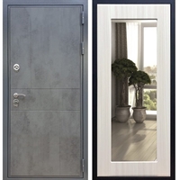 Входная металлическая дверь Гранит Бетон Пастораль Сандал белый с Зеркалом 27529