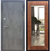 Входная металлическая дверь Гранит Бетон Пастораль Берёза морёная с Зеркалом 27531
