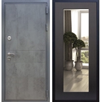 Входная металлическая дверь Гранит Бетон Пастораль Венге с Зеркалом 27532