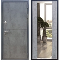 Входная металлическая дверь Гранит Бетон с Зеркалом СБ -16 Бетон темный 27543