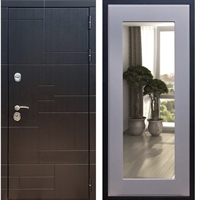 Входная металлическая дверь Нова Лабиринт Пастораль Силк титан с Зеркалом 26218