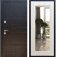 Входная металлическая дверь Нова Лабиринт Пастораль Сандал белый с Зеркалом 26221