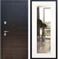 Входная металлическая дверь Нова Лабиринт Пастораль Белый силк сноу с Зеркалом 26222