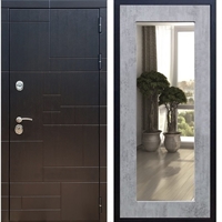 Входная металлическая дверь Нова Лабиринт Пастораль Бетон тёмный с Зеркалом 26226