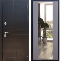 Входная металлическая дверь Нова Лабиринт с Зеркалом СБ -16 Силк титан 26237