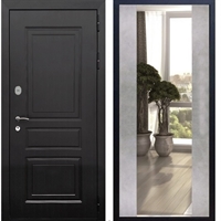 Входная металлическая дверь Премиум Н с Зеркалом СБ -16 Бетон светлый 7856