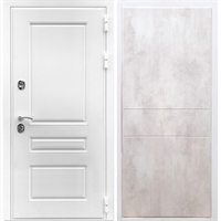 Входная белая дверь Император ФЛ-290 Бетон светлый 28479