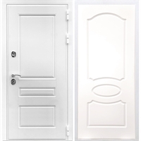 Входная белая дверь Император ФЛ-128 Белый силк сноу 28565