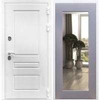 Входная белая дверь Император Пастораль Силк титан с Зеркалом 28601