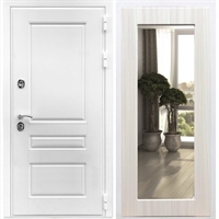 Входная белая дверь Император Пастораль Сандал белый с Зеркалом 28604