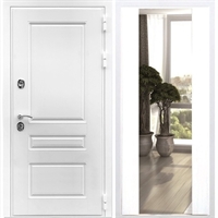 Входная белая дверь Император с Зеркалом СБ -16 Белый силк сноу 28614