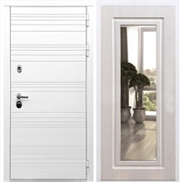 Белая входная дверь Morrison ФЛ-120 с Зеркалом Лиственница беж 28864