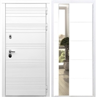 Белая входная дверь Morrison с Зеркалом СБ -19 Белый силк сноу 28890