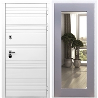 Белая входная дверь Morrison Пастораль Силк титан с Зеркалом 28870